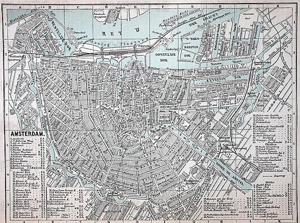 City map of Amsterdam, c. 1880