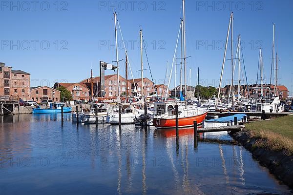Port of Orth with sailingboats Fehmarn Island, Baltic Sea