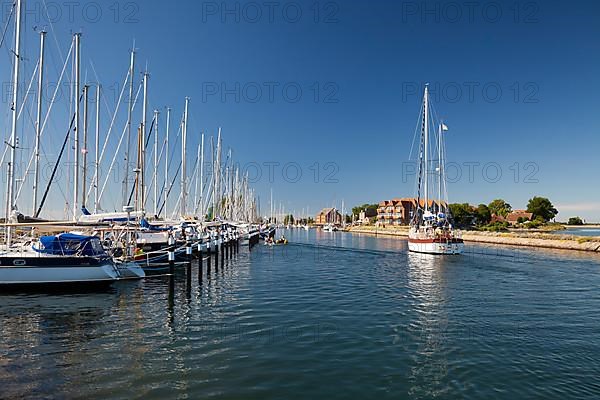 Port of Orth with sailingboats Fehmarn Island, Baltic Sea