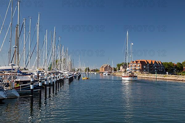 Port of Orth with sailingboats Fehmarn Island, Baltic Sea