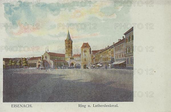 Ring and Luther Monument in Eisenach, Thuringia