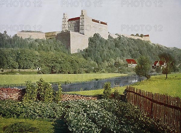 Historical photo around 1880 of Willibaldsburg Castle near Eichstaett, Bavaria