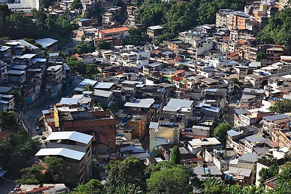View of the favelas between Santa Teresa and Centro, Rio de Janeiro