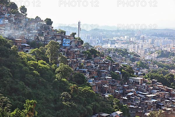 View of the favelas between Santa Teresa and Centro, Rio de Janeiro