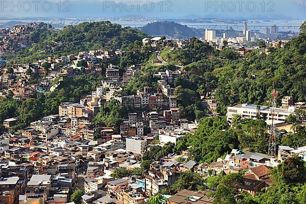 View of the favelas between Santa Teresa and Centro, Rio de Janeiro