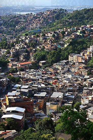 View of the favelas between Santa Teresa and Centro, Rio de Janeiro