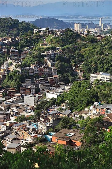 View of the favelas between Santa Teresa and Centro, Rio de Janeiro