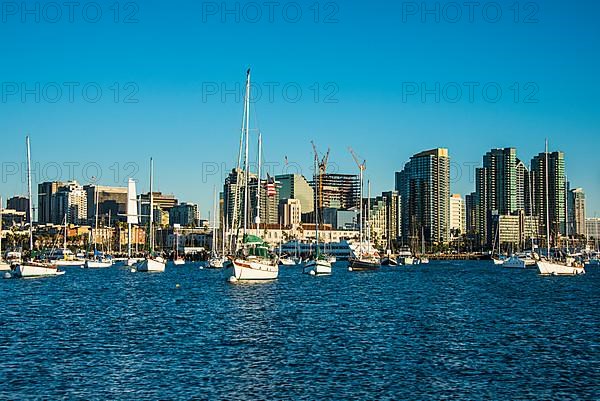 Small boat harbor, before San Diego skyline