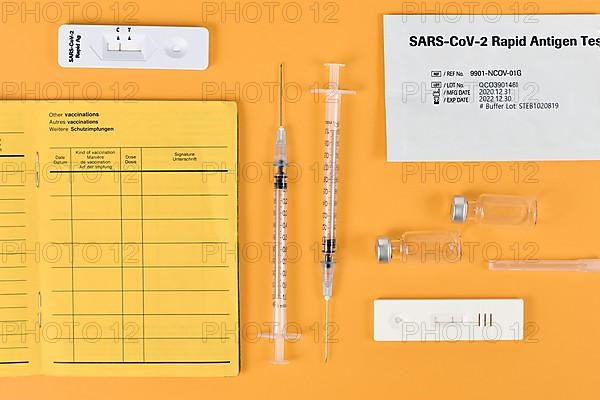 Concept for lift of restrictions for people with corona virus vaccination or negative test with certificate of vaccination, travel passport