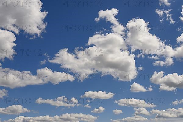 Cloud formation, blue sky with low clouds