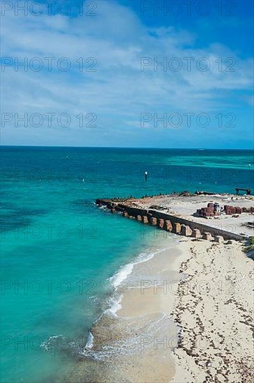 White sand beach in turquoise waters, Fort Jefferson