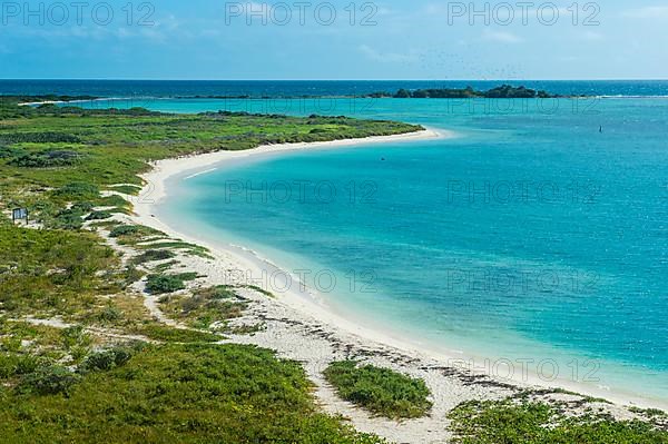 White sand beach in turquoise waters, Fort Jefferson