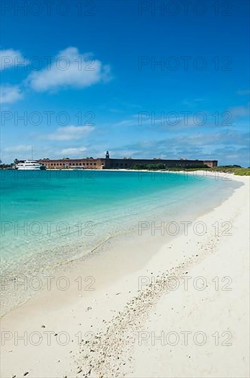 White sand beach in turquoise waters, Fort Jefferson