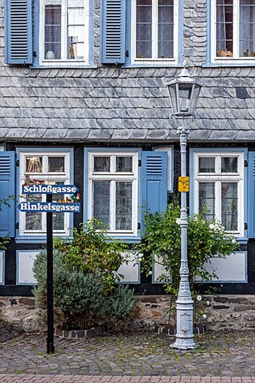 Idyll, historic half-timbered house with slate shingles