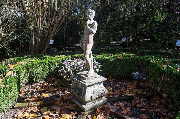 Statue in the gardens of the Magnolia Plantation outside Charleston, South Carolina