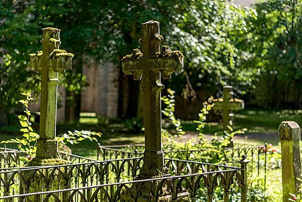 Grave crosses in the cemetery, monk's cemetery