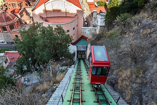 Funicular in the Unesco site Guanajuato, Mexico