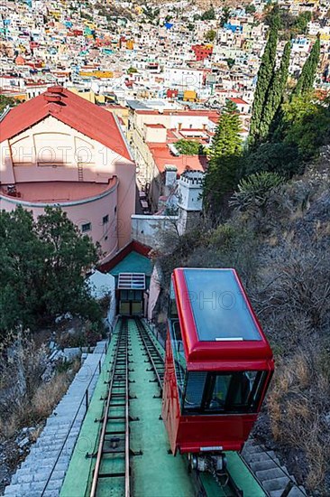 Funicular in the Unesco site Guanajuato, Mexico