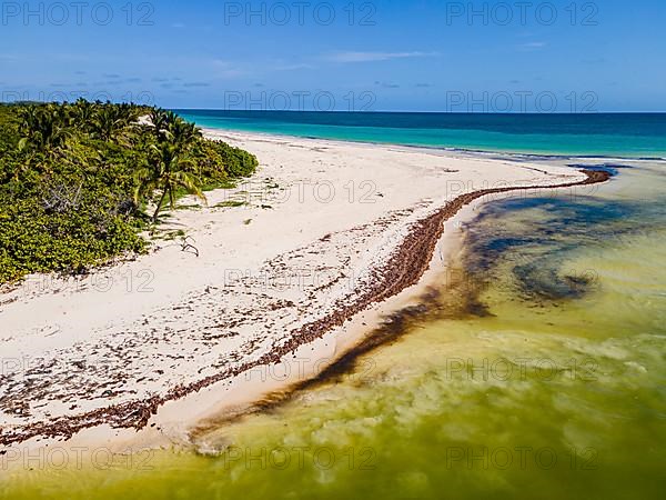 Aerial of the Unesco world heritage site biosphere reserve Sian Ka'an Biosphere Reserve, Quintana Roo