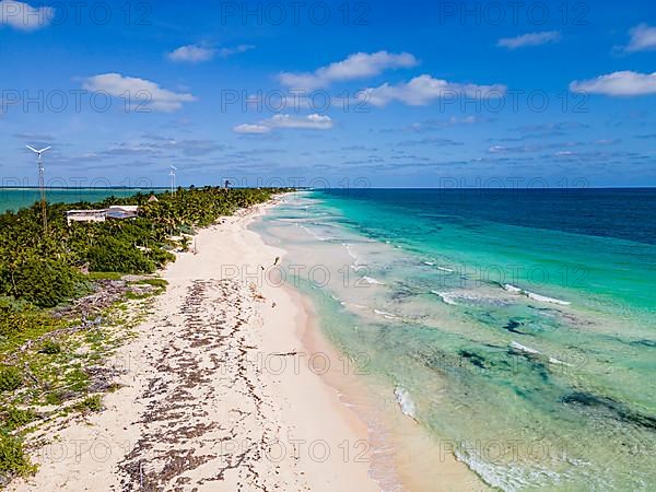 Aerial of the Unesco world heritage site biosphere reserve Sian Ka'an Biosphere Reserve, Quintana Roo