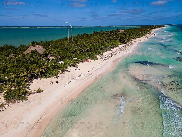 Aerial of the Unesco world heritage site biosphere reserve Sian Ka'an Biosphere Reserve, Quintana Roo