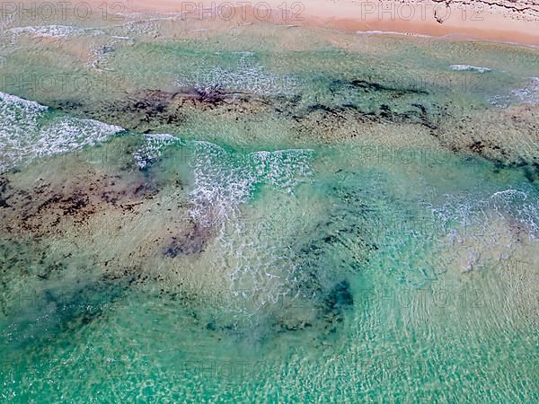 Aerial of the Unesco world heritage site biosphere reserve Sian Ka'an Biosphere Reserve, Quintana Roo