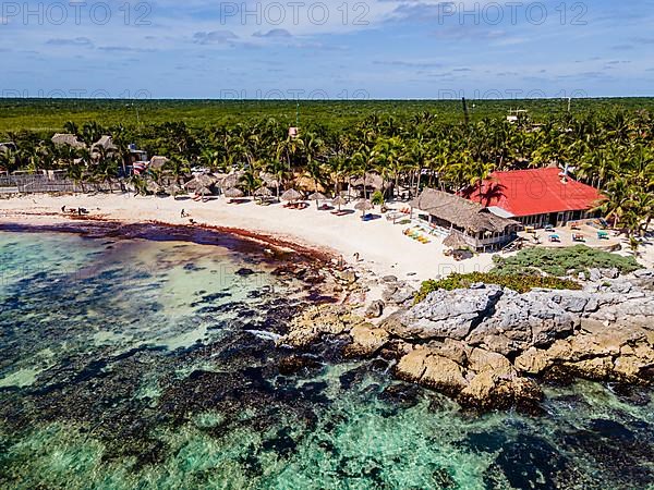 Aerial of the Unesco world heritage site biosphere reserve Sian Ka'an Biosphere Reserve, Quintana Roo