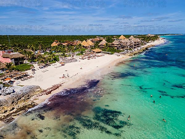 Aerial of the Unesco world heritage site biosphere reserve Sian Ka'an Biosphere Reserve, Quintana Roo