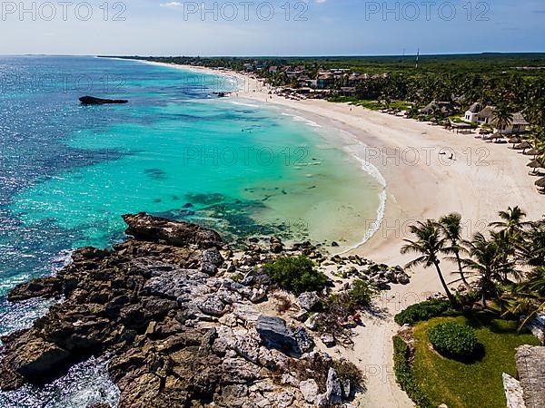 Aerial of the Unesco world heritage site biosphere reserve Sian Ka'an Biosphere Reserve, Quintana Roo