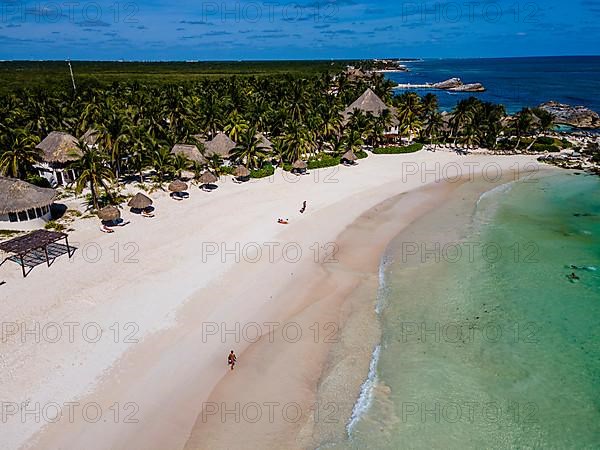 Aerial of the Unesco world heritage site biosphere reserve Sian Ka'an Biosphere Reserve, Quintana Roo