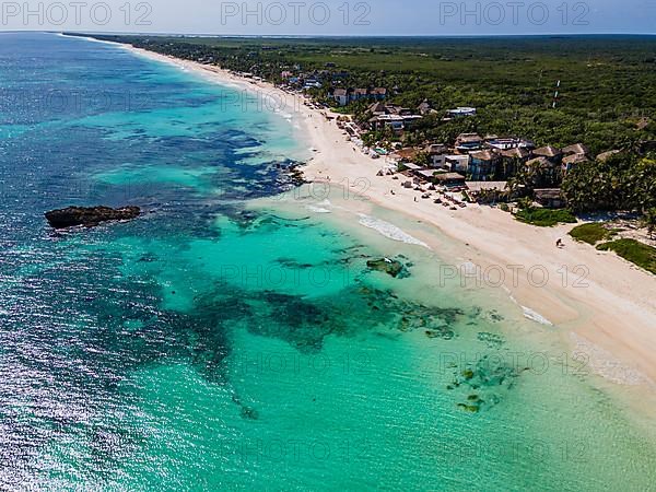 Aerial of the Unesco world heritage site biosphere reserve Sian Ka'an Biosphere Reserve, Quintana Roo