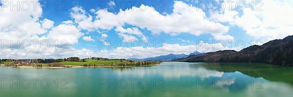 Fantastic scenery at Lake Weissensee near Fuessen in fine weather. Bavaria, Germany