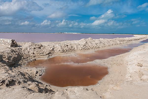 The colourful salinas of Las Coloradas, Yucatan