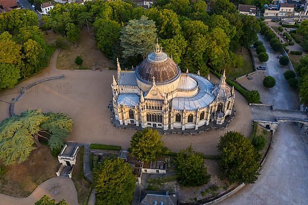 Aerial view Chapelle royale de Dreux, also Chapelle Royale Saint-Louis