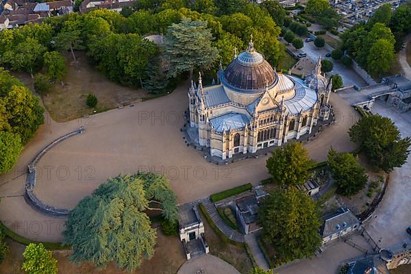 Aerial view Chapelle royale de Dreux, also Chapelle Royale Saint-Louis