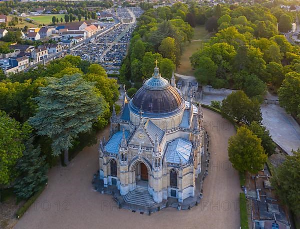 Aerial view Chapelle royale de Dreux, also Chapelle Royale Saint-Louis