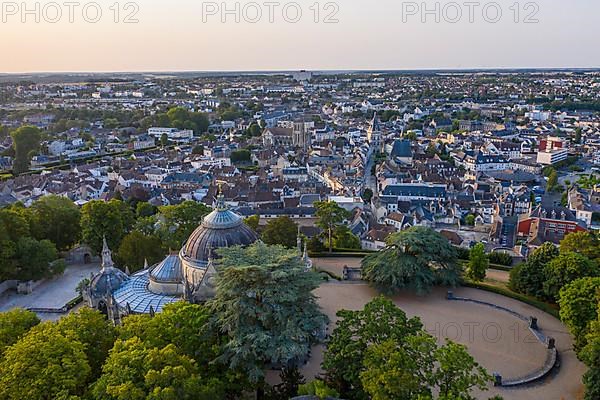 Aerial view Chapelle royale de Dreux, also Chapelle Royale Saint-Louis