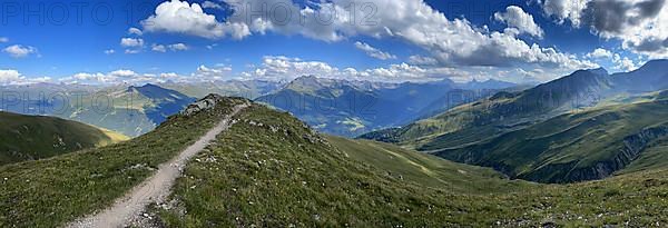 Hiking trail, view over the Landwasser valley