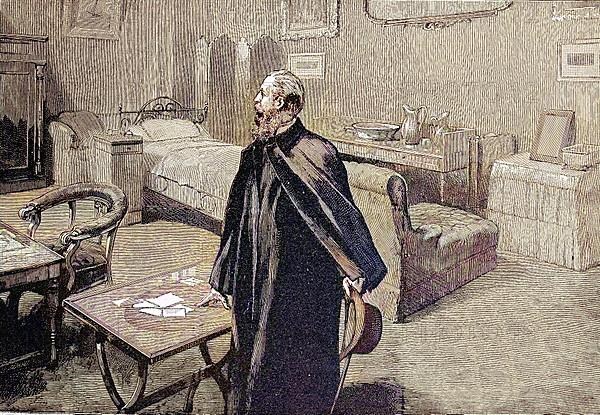 Emperor Frederick takes leave of the Villa Zirio in San Remo, 10 March 1888