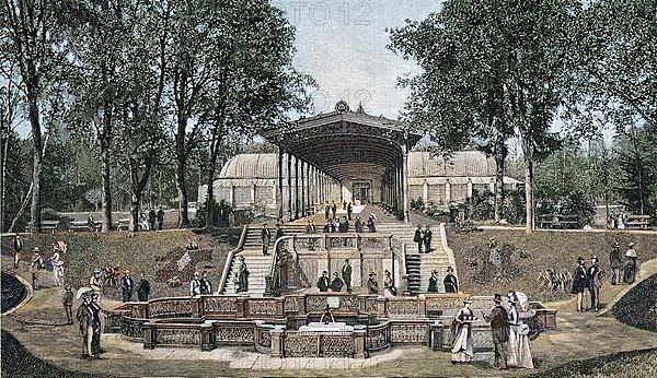 The Elisabeth Fountain with the Drinking Hall in Bad Homburg, Germany