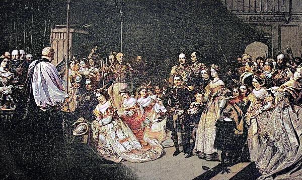 The Wedding of Prince William of Prussia to Princess Victoria of England in the Chapel of St. Jamess Palace in London on 25 January 1858, England