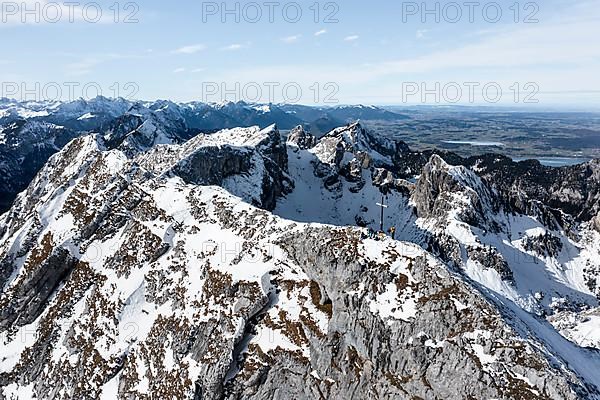 Alpine panorama, aerial view