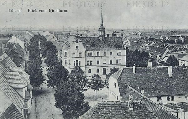 View from the church tower in Luetzen, Burgenlandkreis