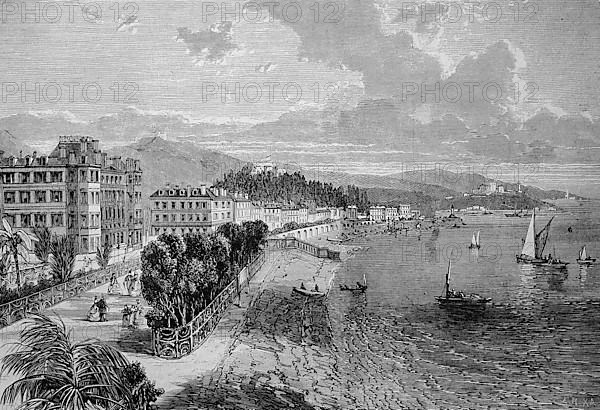 The Promenade des Anglais in Nice in 1880, France