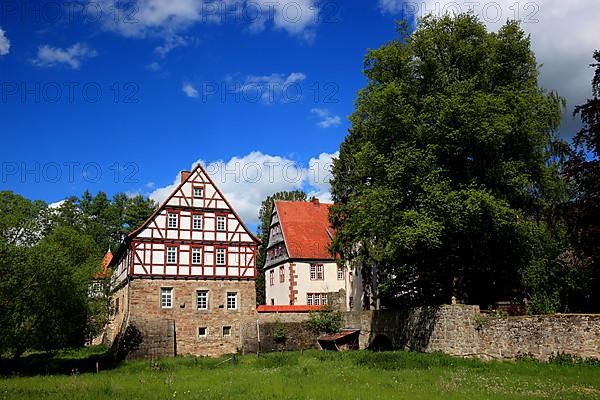 Castle and moated palace of Mackenzell near Huenfeld, Fulda district