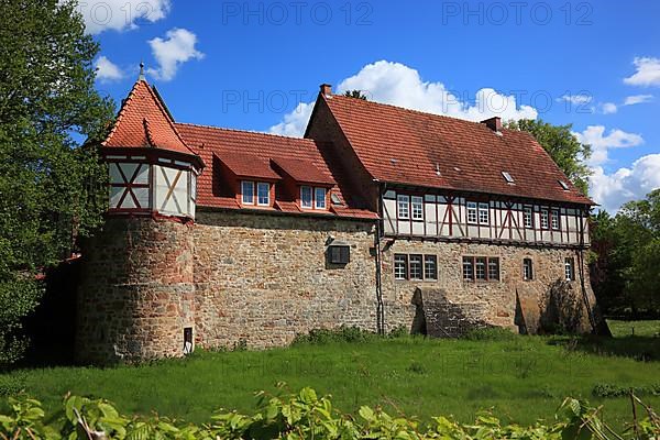 Castle and moated palace of Mackenzell near Huenfeld, Fulda district