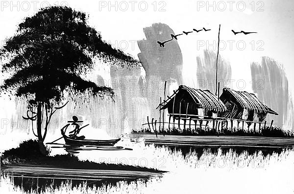 Fisherman on the Lake, Hut