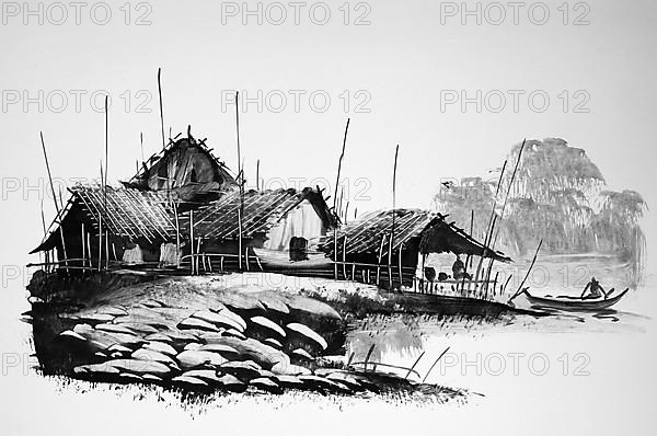 Fish in a fishing village, Fishing boat