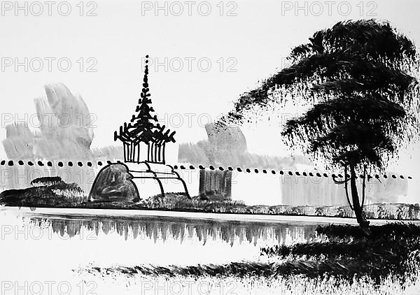 Pagoda by the Lake, Historic Landscape in Southeast Asia