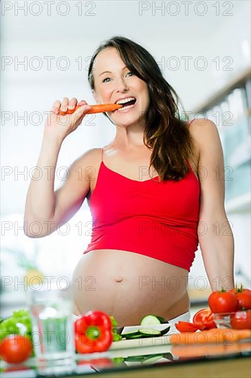 Pregnant woman in the park,